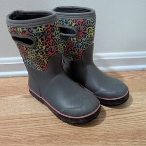 Bogs Winter Boots Girls Leopard Print Size 3